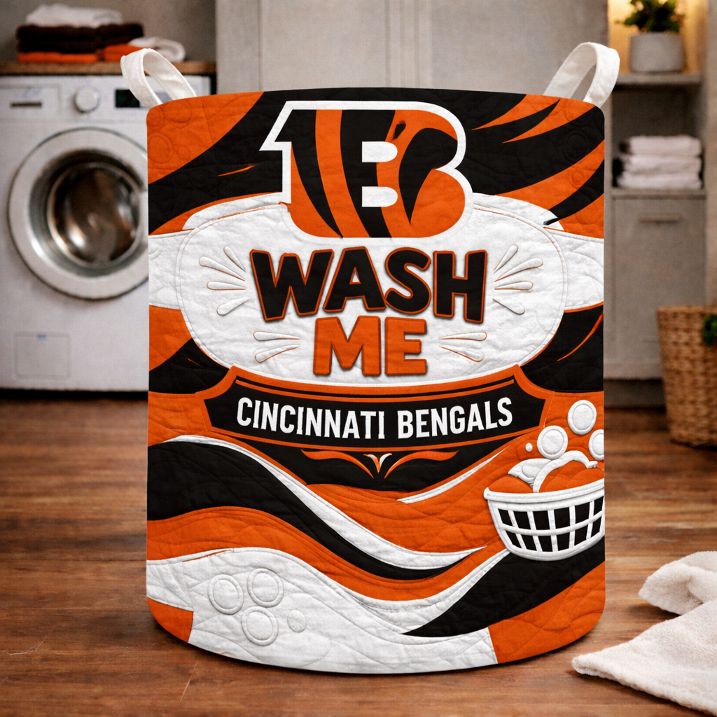 Premium NFL CIN Quilted Laundry Basket V1 NMD CTKT
