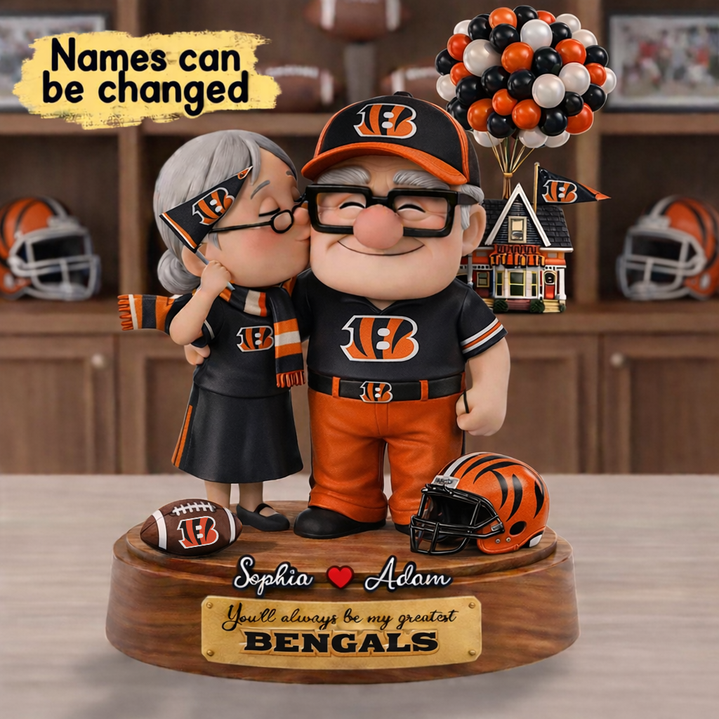 Premium NFL CIN x Ups Personalized Couple Name Acrylic Plaque V1 NMD CTKT