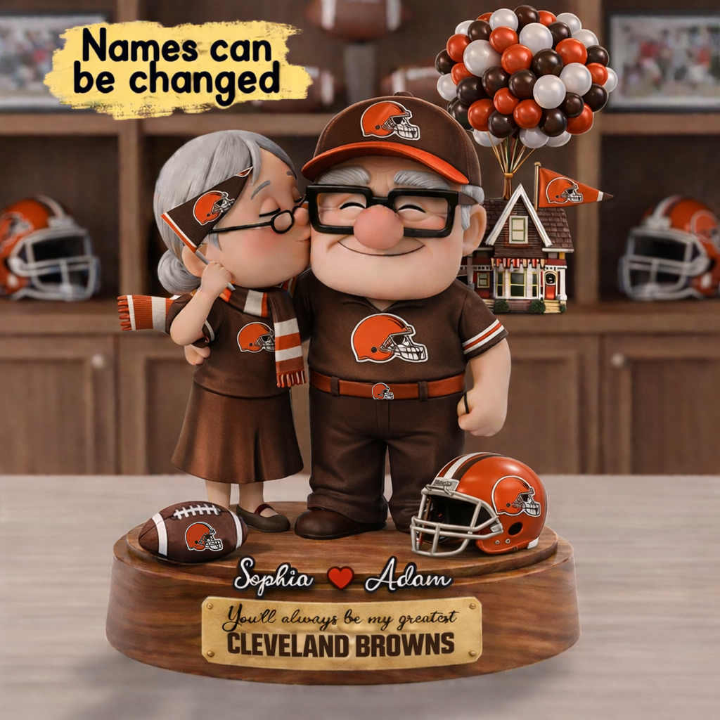 Premium NFL CLE x Ups Personalized Couple Name Acrylic Plaque V1 NMD CTKT