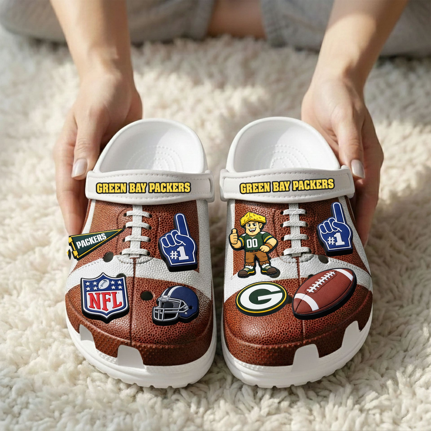 Premium NFL GB Clogs With Charms V1 NMD TTV