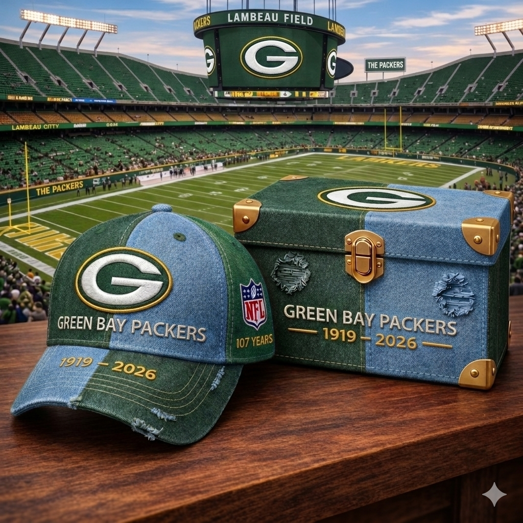 Premium NFL GBP Anniversary Vintage Two Tone Distressed Cap V11 NMD CTKT
