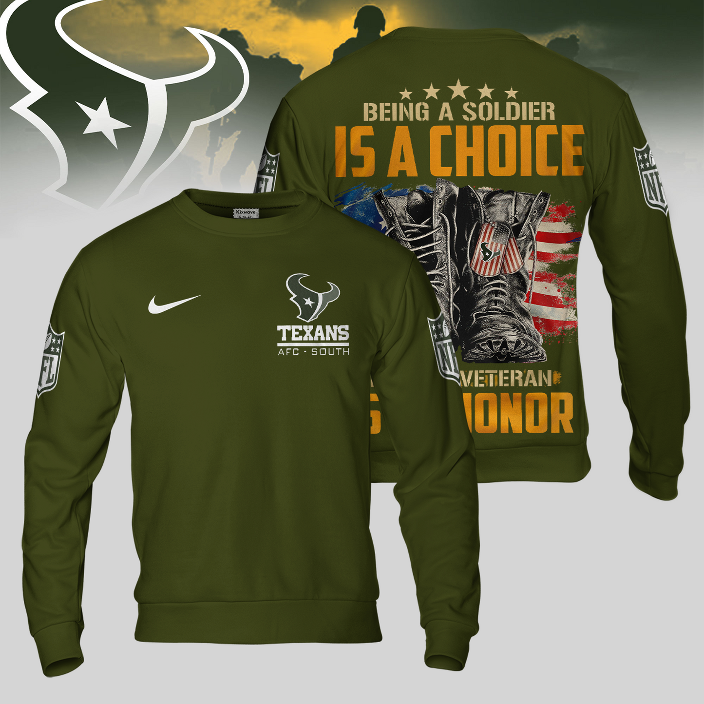 Premium NFL HOU Army Veteran Shirt V1 NMD 221025 TTV