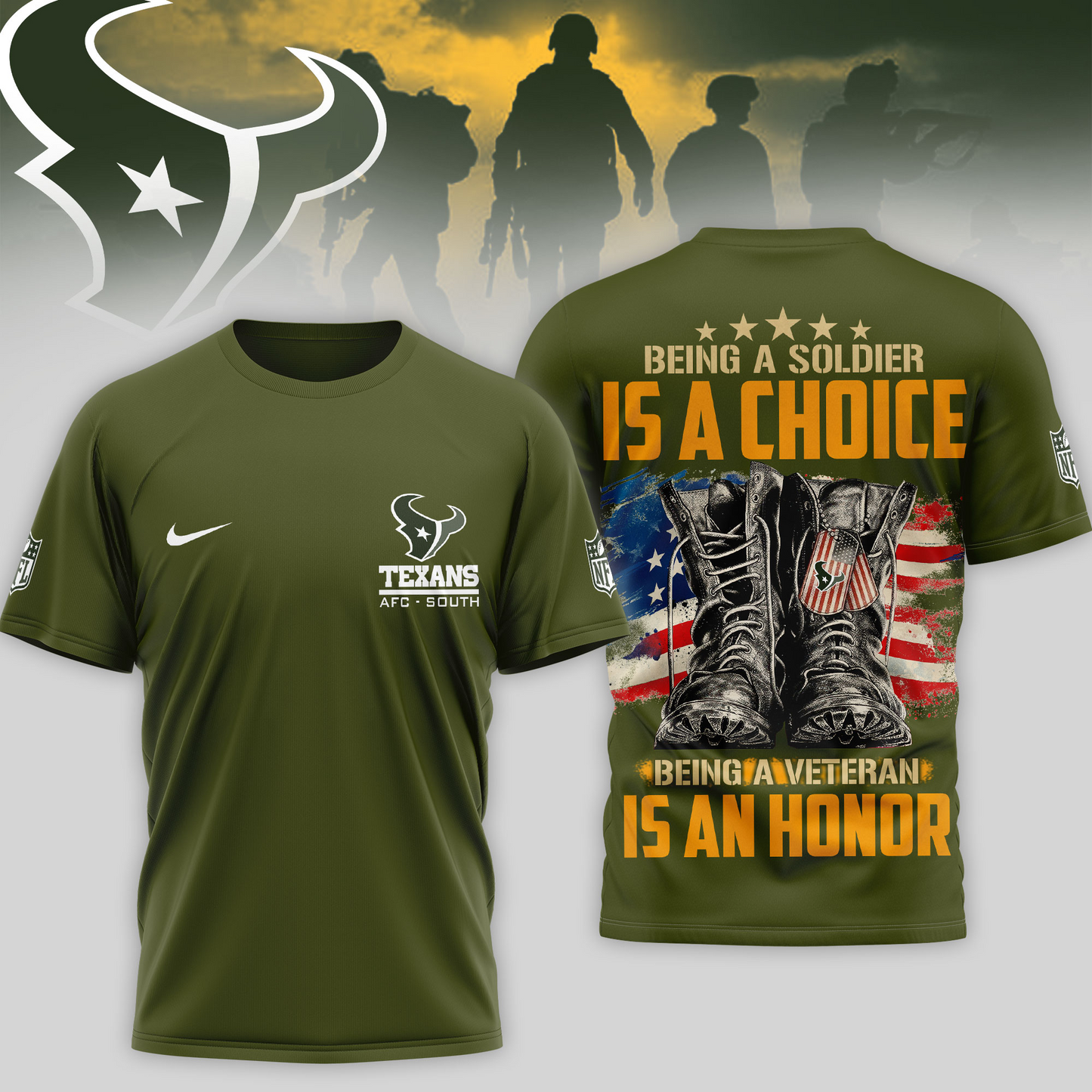 Premium NFL HOU Army Veteran Shirt V1 NMD 221025 TTV