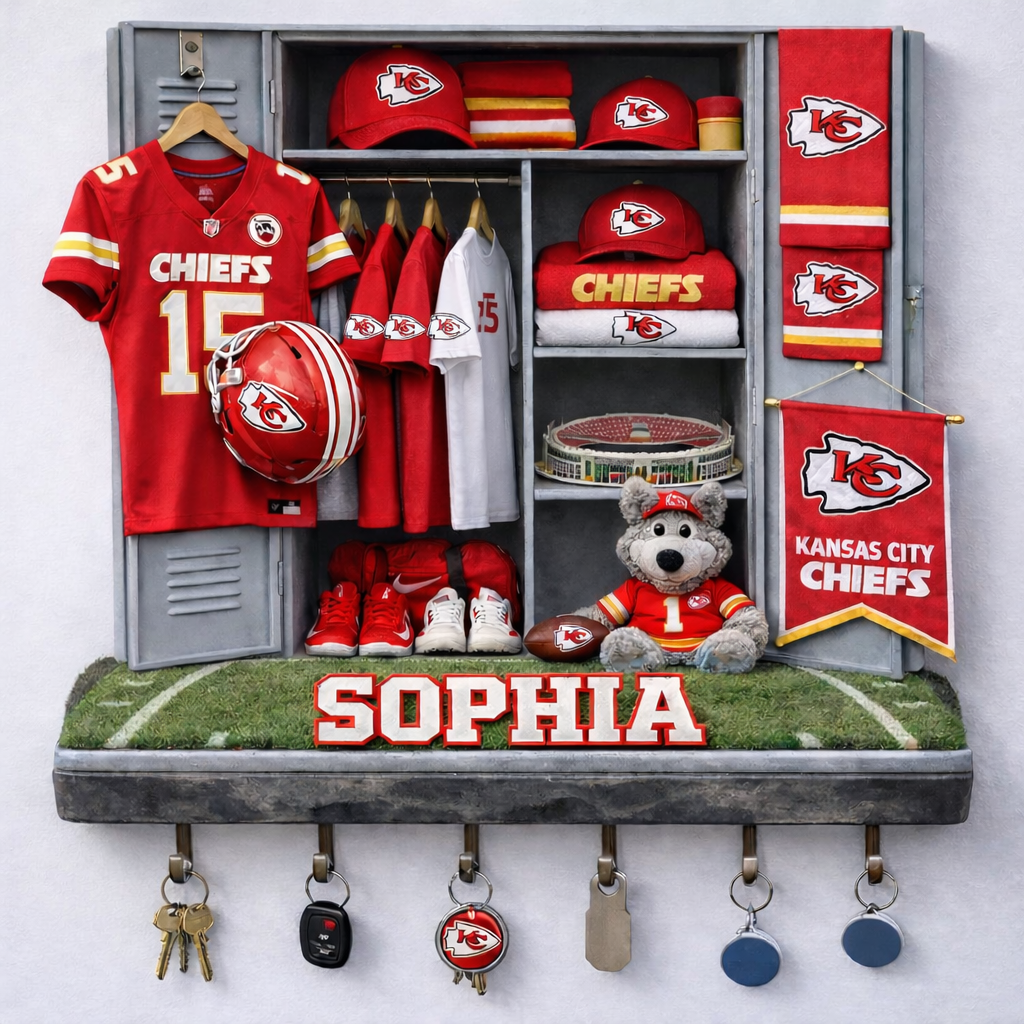 Premium NFL KC Locker Key Holder V2 NMD TTV