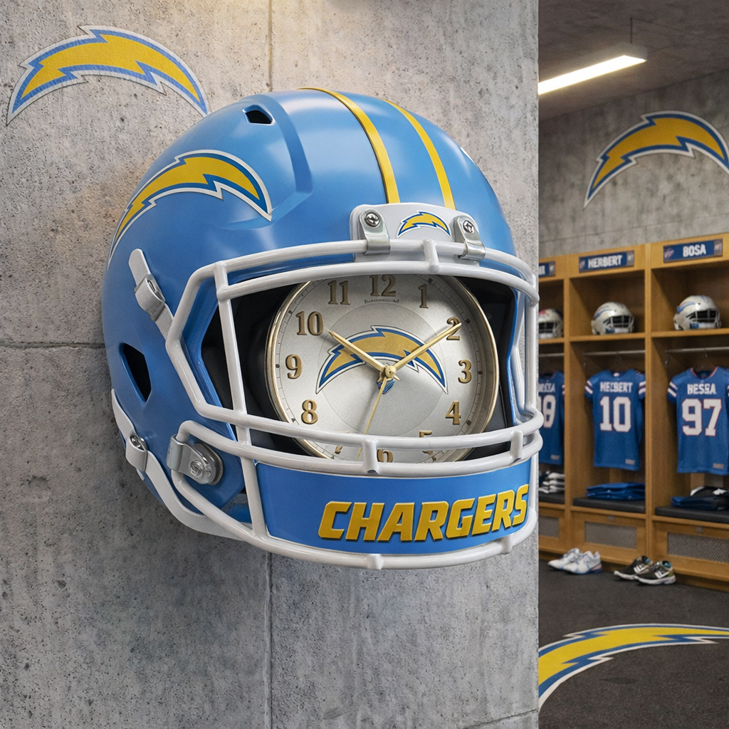 Premium NFL LAC Helmet Wall Clock V2 NMD TTV