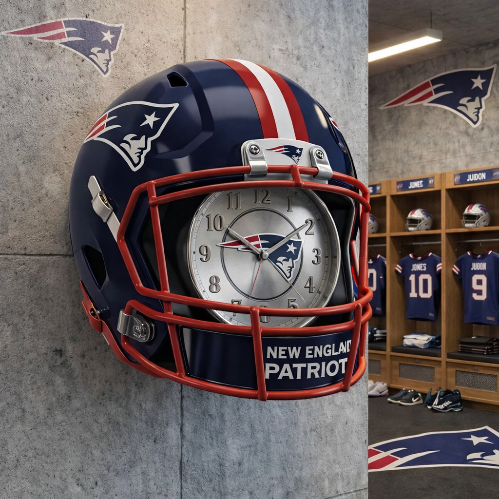 Premium NFL NE Helmet Wall Clock V2 NMD TTV