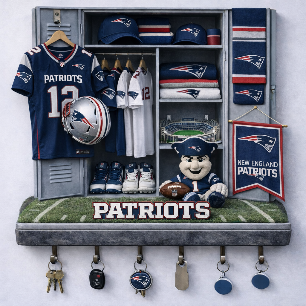 Premium NFL NE Locker Key Holder V2 NMD TTV