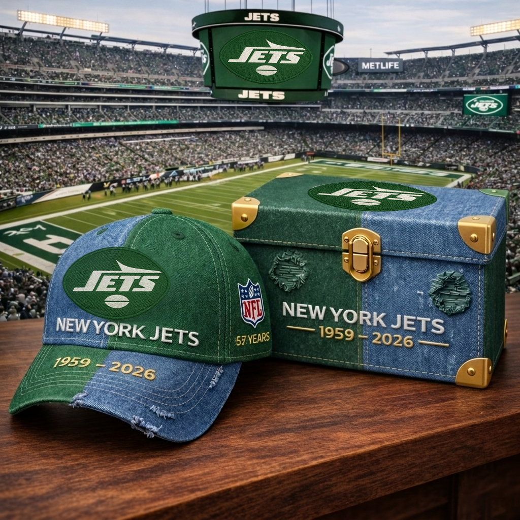 Premium NFL NYJ Anniversary Vintage Two Tone Distressed Cap V11 NMD CTKT