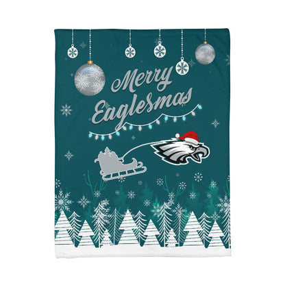 Premium NFL PHI Christmas Fleece Blanket & Throw Pillow Combo V1 NMD NHM