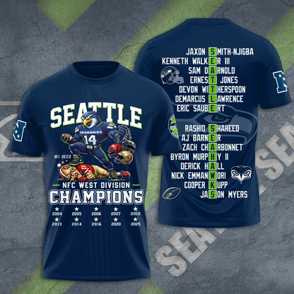 Premium NFL SEA 2025 NFC West Champions Shirt V11 NMD 070125 TTV