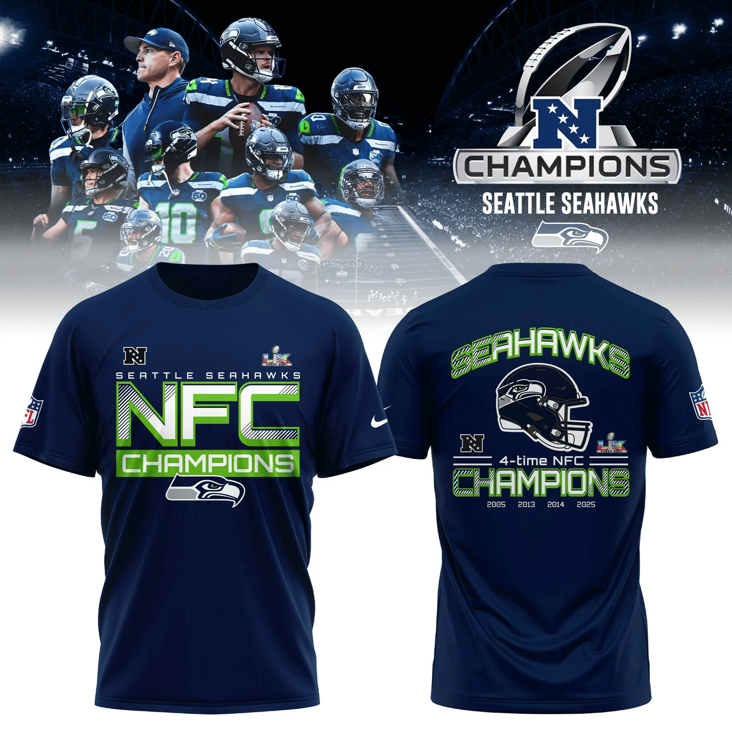 Premium NFL SEA Champions T-Shirt V17 NMD TTV