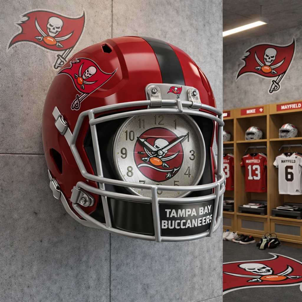 Premium NFL TB Helmet Wall Clock V2 NMD TTV