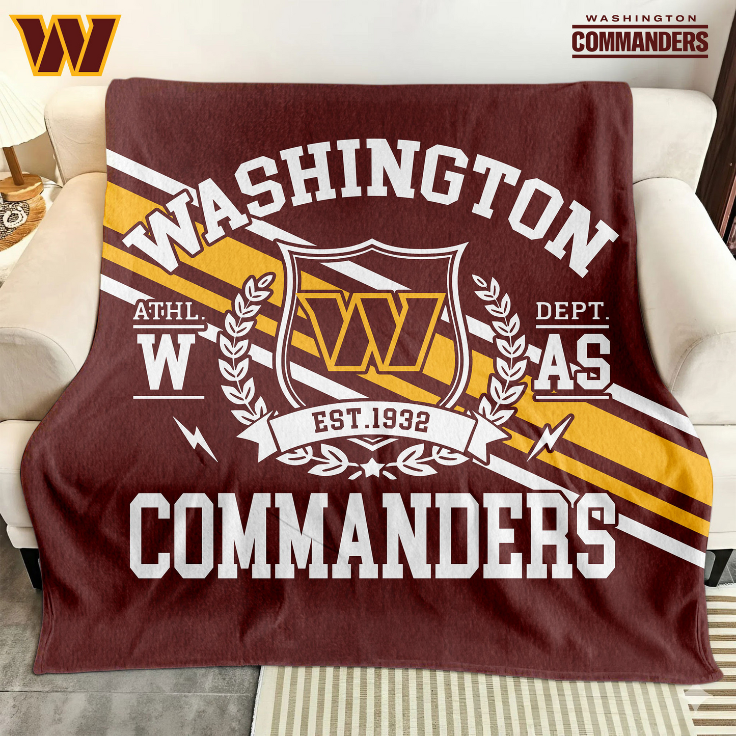 Premium NFL WAS Legacy Fleece Blanket V3 NMD TTV