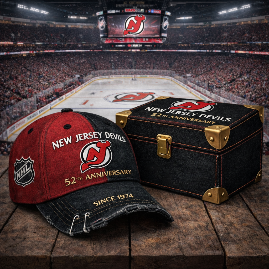 Premium NHL NJD Anniversary Vintage Crackle Hat V7 NMD CTKT