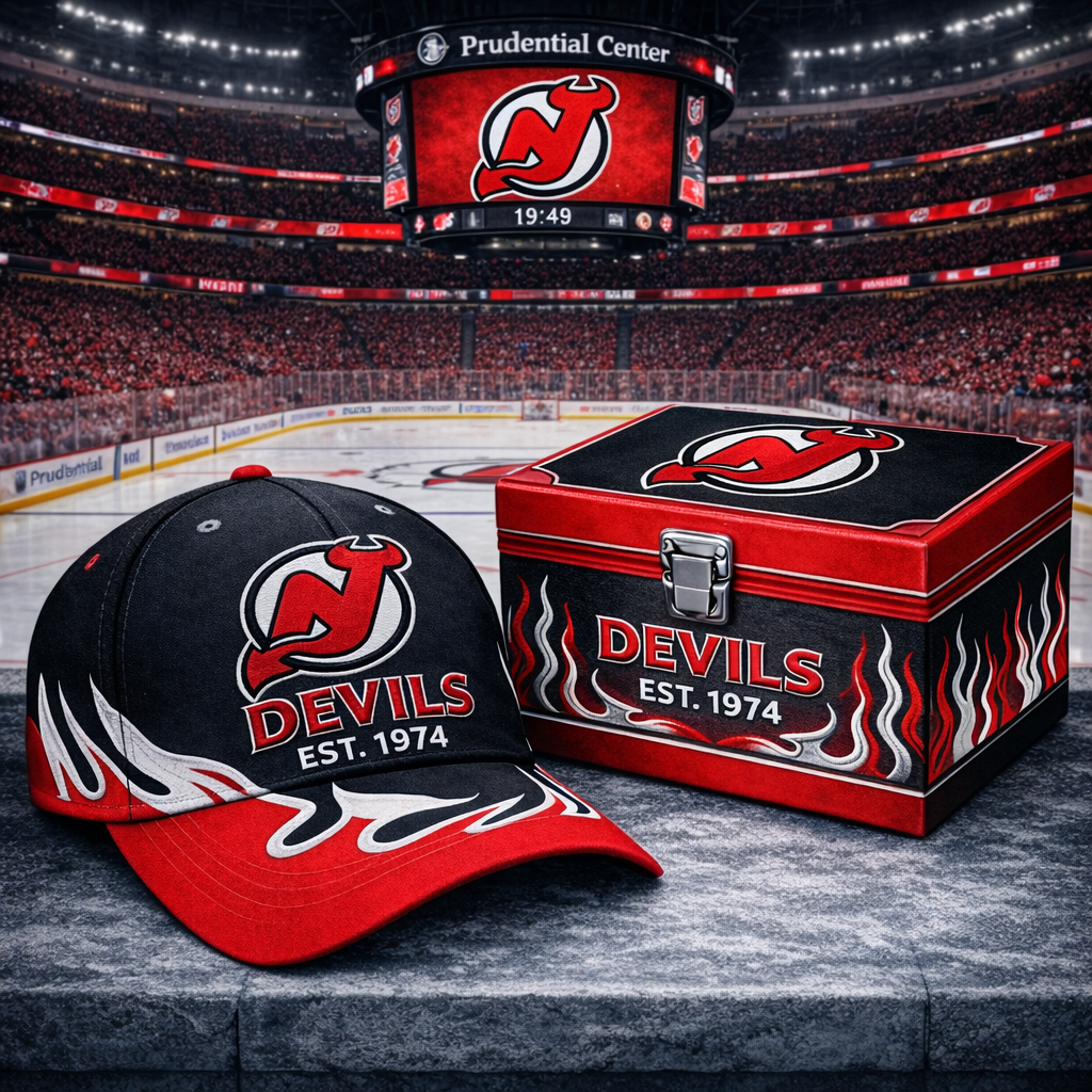 Premium NHL NJD Flame Heritage Vintage Cap V13 NMD CTKT