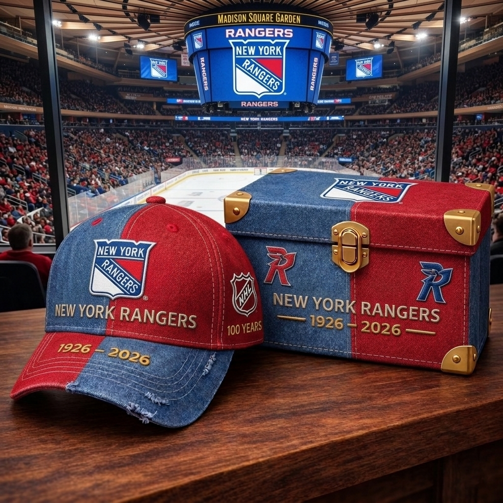 Premium NHL NYR Anniversary Vintage Two-Tone Distressed Cap V11 NMD CTKT