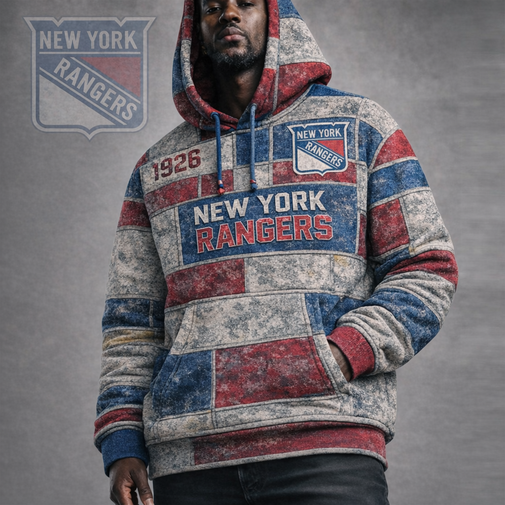 Premium NHL NYR Vintage Patchwork Hoodie V2 NMD CTKT