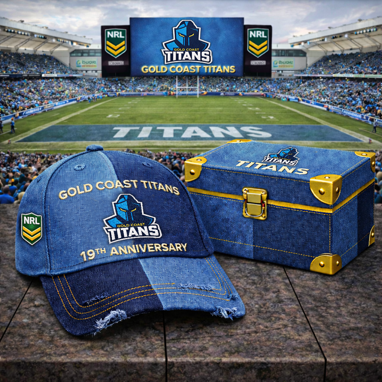 Premium NRL GCT Anniversary Vintage Two-Tone Distressed Cap V11 NMD TTV