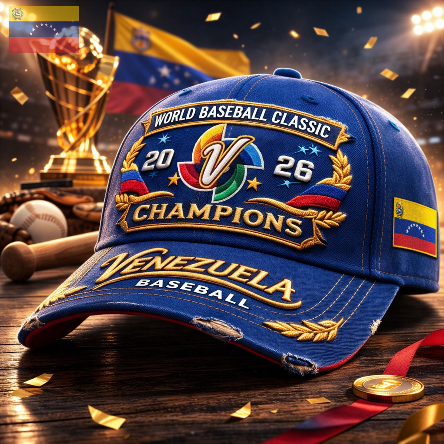 Premium Venezuela World Baseball Classic Champions 2026 CAP V10 NMD TTV
