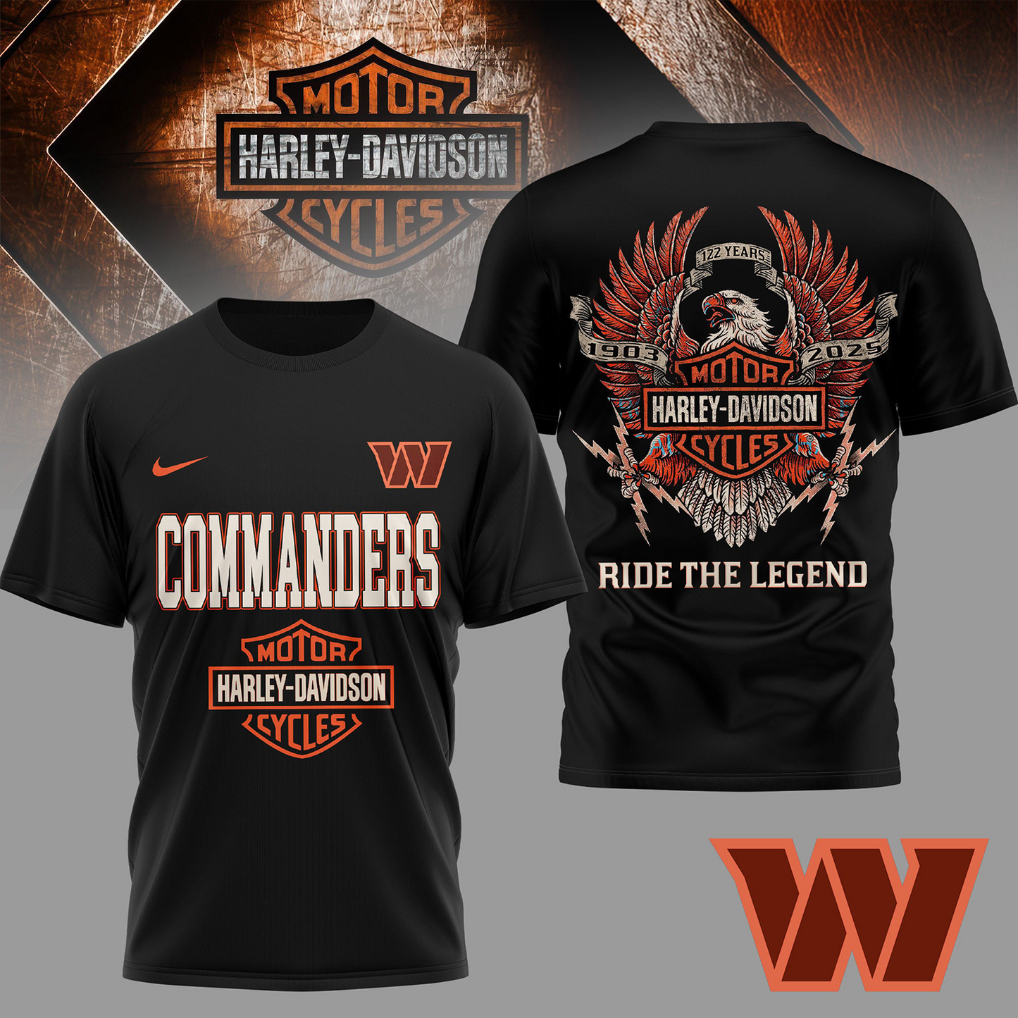 WAS Premium NFL 122 Year Harley Davidson 3D Shirt 2603 DatND DVT